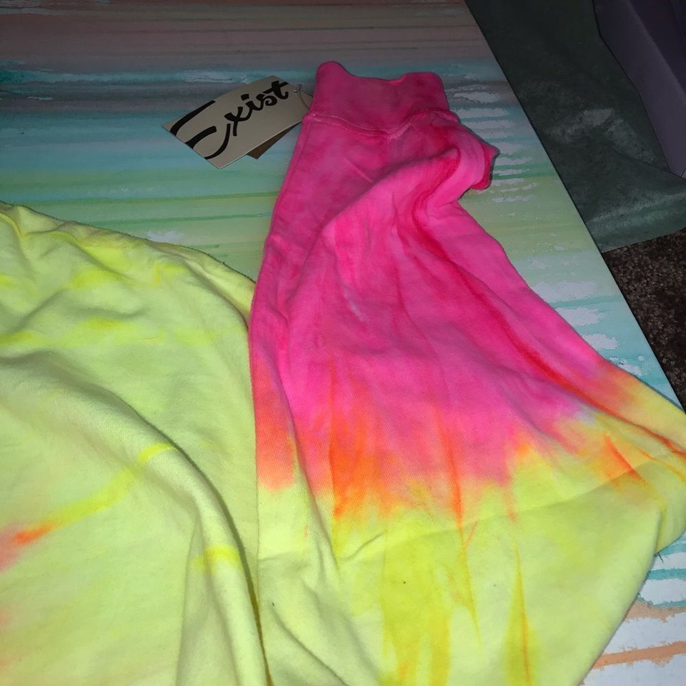 Exist Bright yellow/pink tie-dye oversize Tshirt - Picture 5 of 12